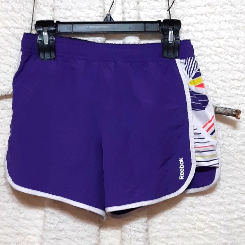 Womens Purple Work Out Shorts Sz XS Quick Dry Elastic Waist Inner Lining b9